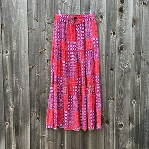 Boho Patchwork Tiered Skirt EUC